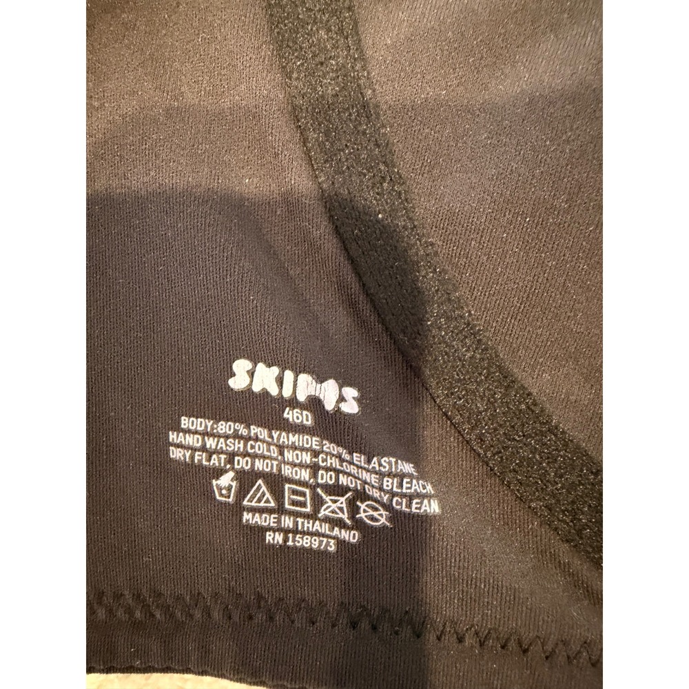 Skims Bra 46D Black Underwire Full Coverage Smooth Stretch Support - Picture 4 of 4